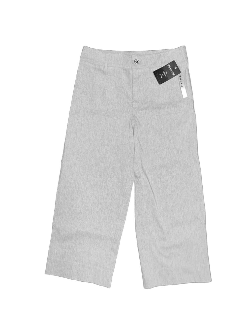 NWT Zac and Rachel wide leg high rise cropped gray pants size 12